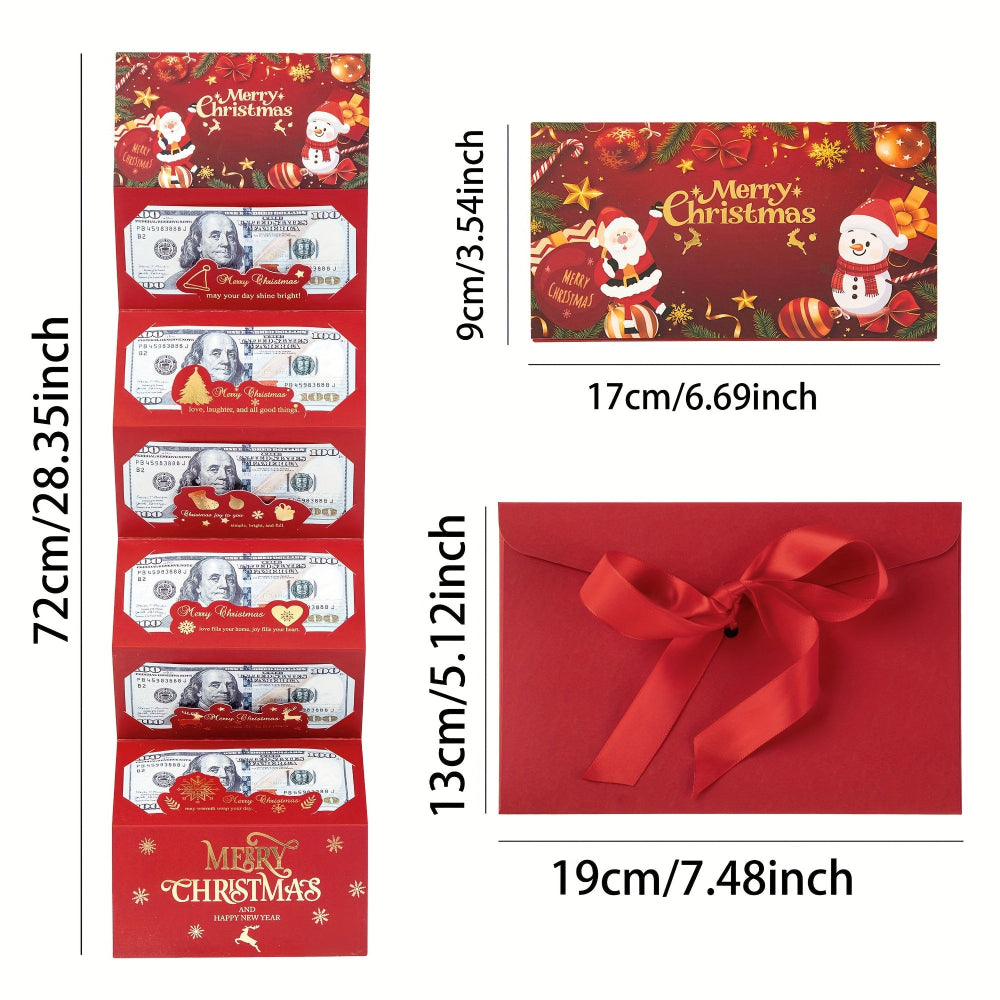 Cash Envelope Christmas Red Gift Pack Set Money Card Holder