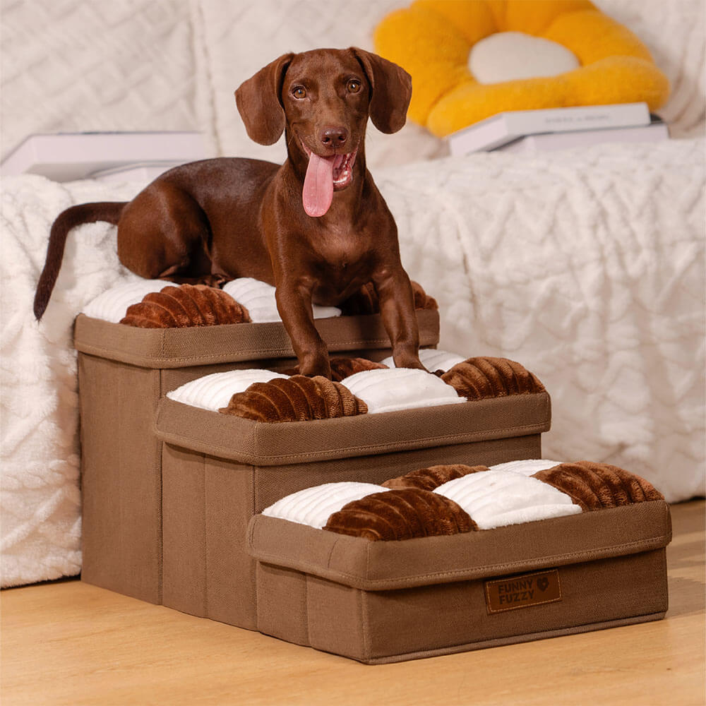 Escaleras para perro con almacenamiento para acceso al sofá