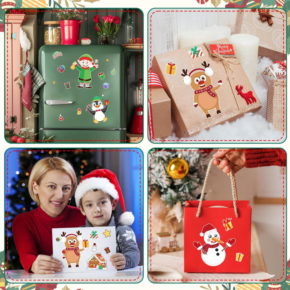 Christmas Bag Kids Stickers DIY Holiday Craft Activity Sheets Set