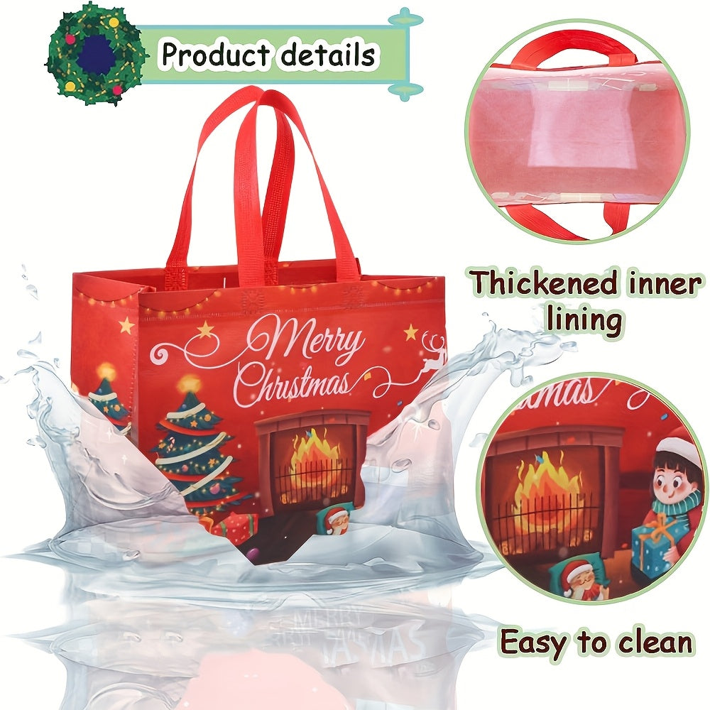 Christmas Bags Reusable Large Tote Set Holiday Presents