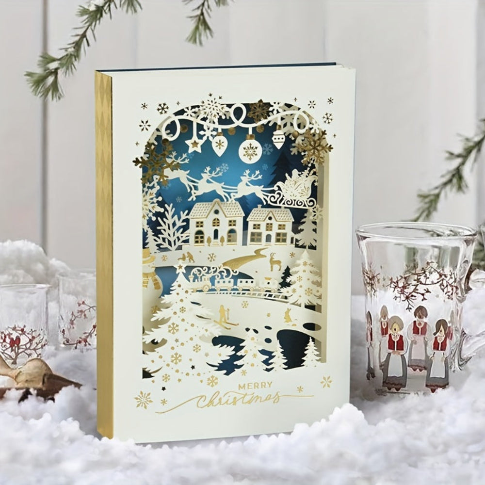 Christmas Cards 3D Pop Up Laser Cut Holiday Greeting
