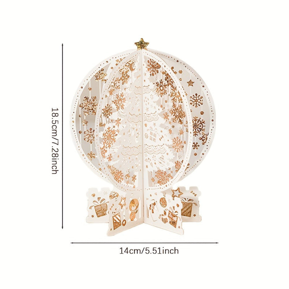 Christmas Cards 3D Pop Up Laser Cut Tree Ornament Display