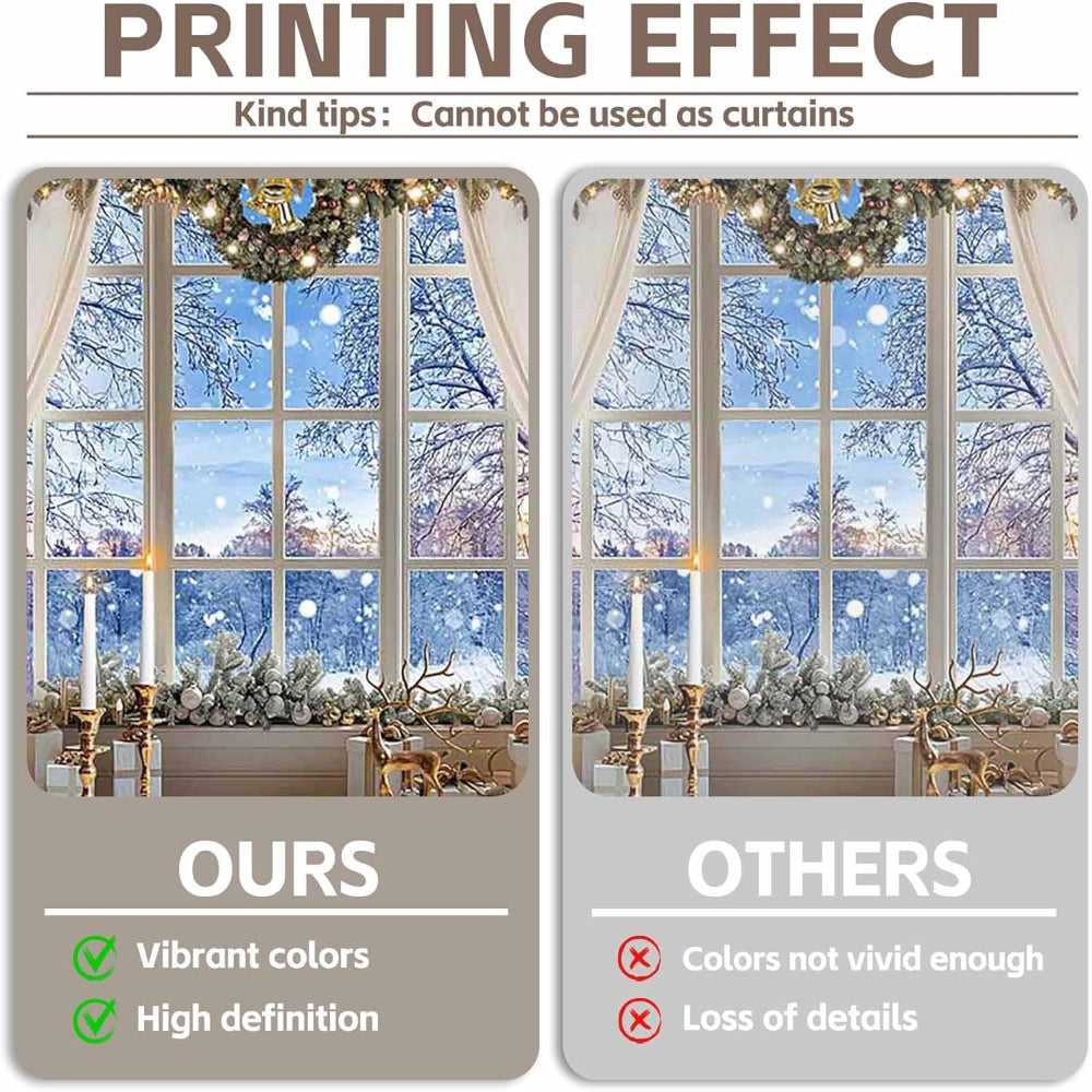 Christmas Decor Window Scene Backdrop Winter Holiday Display