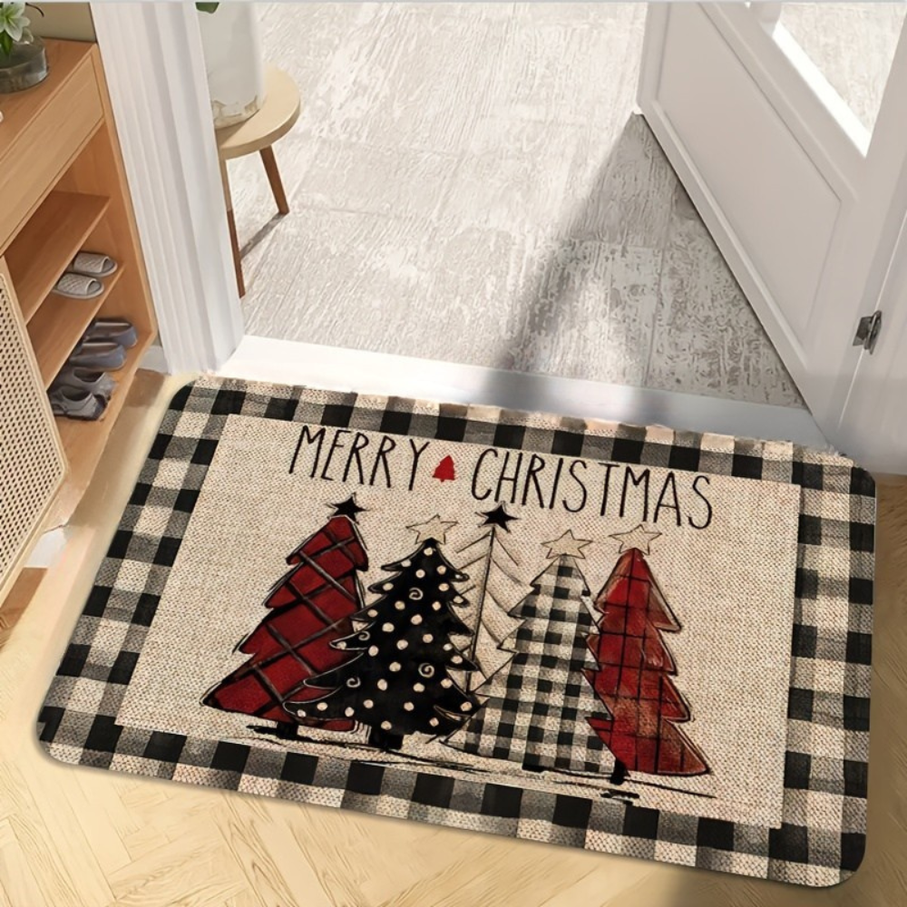 Alfombra de cocina rústica antifadiga para interiores decoraciones navideñas