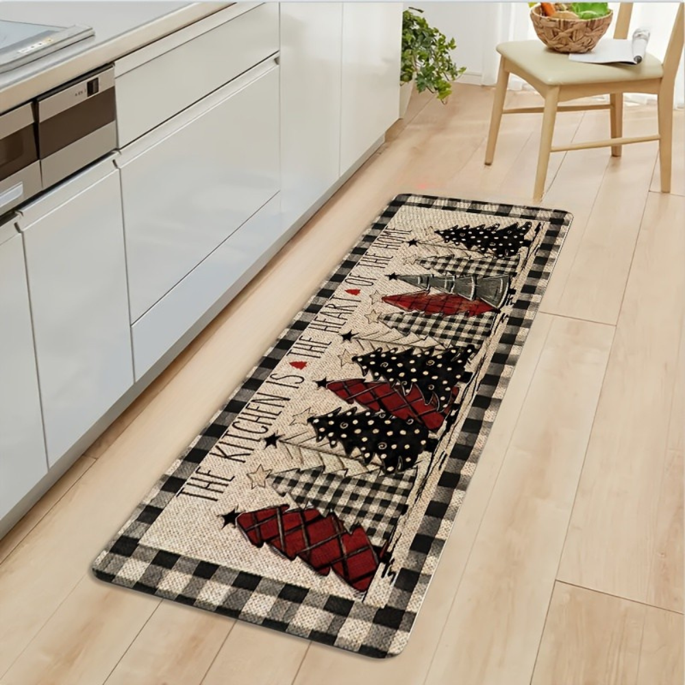 Alfombra de cocina rústica antifadiga para interiores decoraciones navideñas