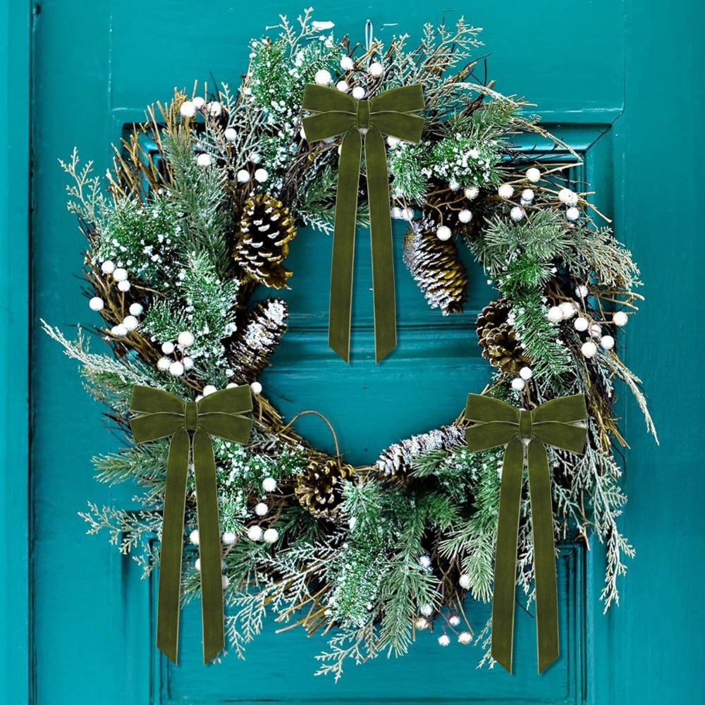 Vánoční dekorace do interiéru sametové bordó stuhy mašle ozdoby