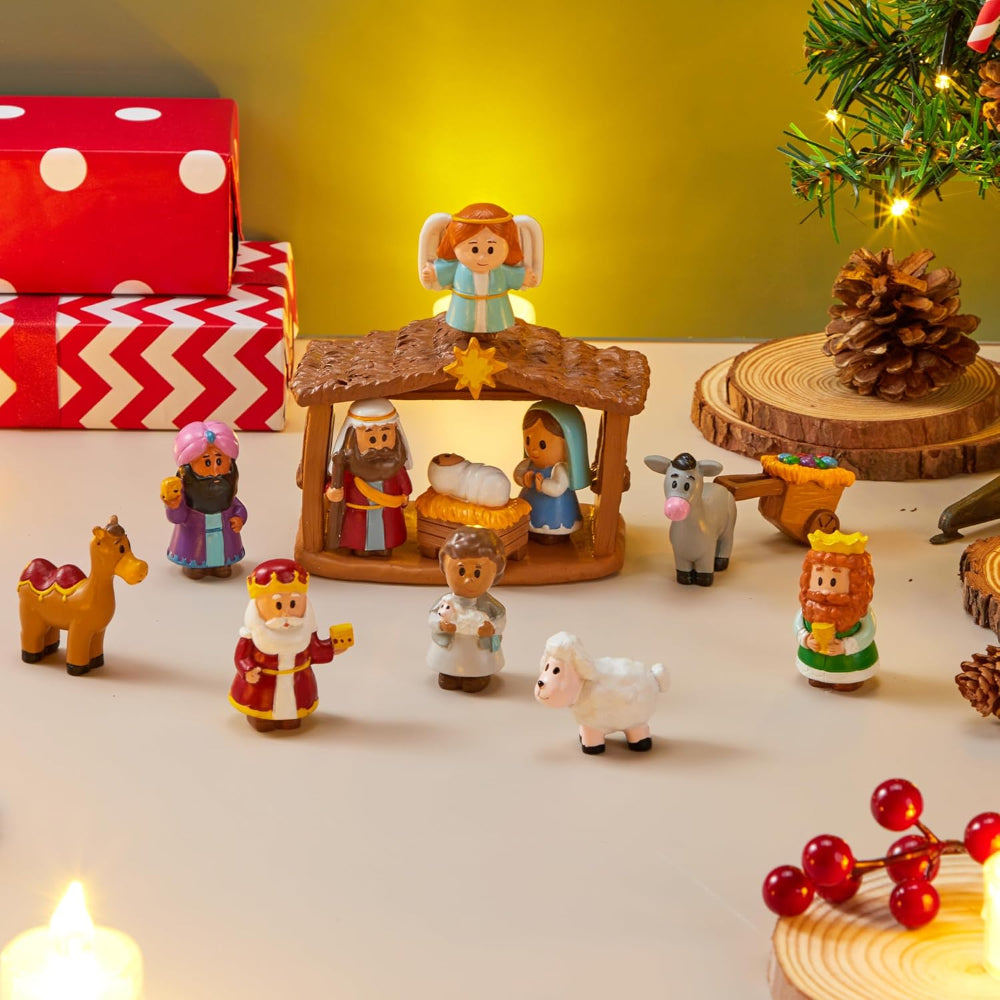 Decoraciones de Navidad Escena de Natividad Juego de Mesa Interactivo para Niños