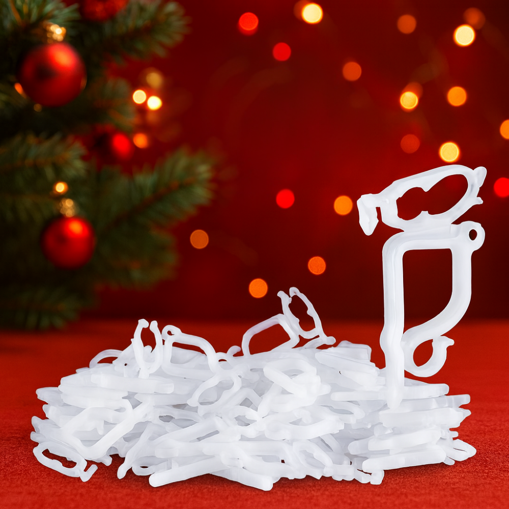 Clips para luces de Navidad Clips para luces exteriores Ganchos para colgar en canaletas Paquete