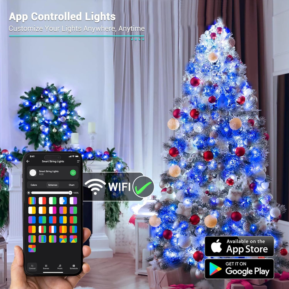 Luces LED de cadena para interiores con cambio de color para decoración navideña
