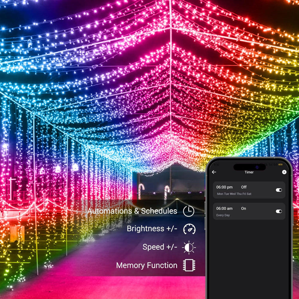 Vánoční světla měnící barvy vnitřní LED řetězová světla sváteční dekorace