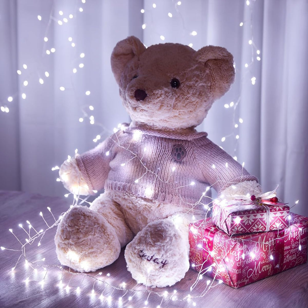 Luces de Navidad LED impermeables con alambre plateado, luces de hada tipo petardo