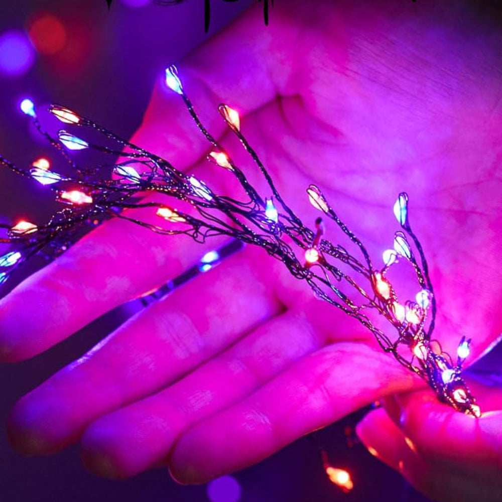 Luces de Navidad LED impermeables con alambre plateado, luces de hada tipo petardo