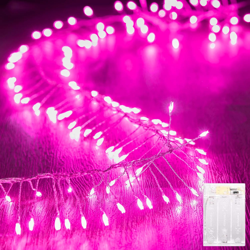 Luces de Navidad LED impermeables con alambre plateado, luces de hada tipo petardo