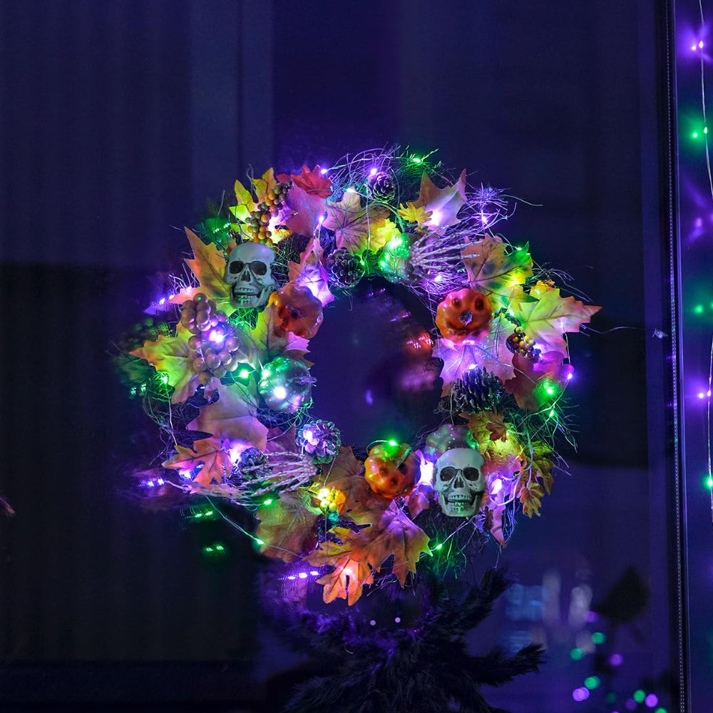 Guirnalda de luces navideñas con luces, a pilas, impermeable para interior y exterior