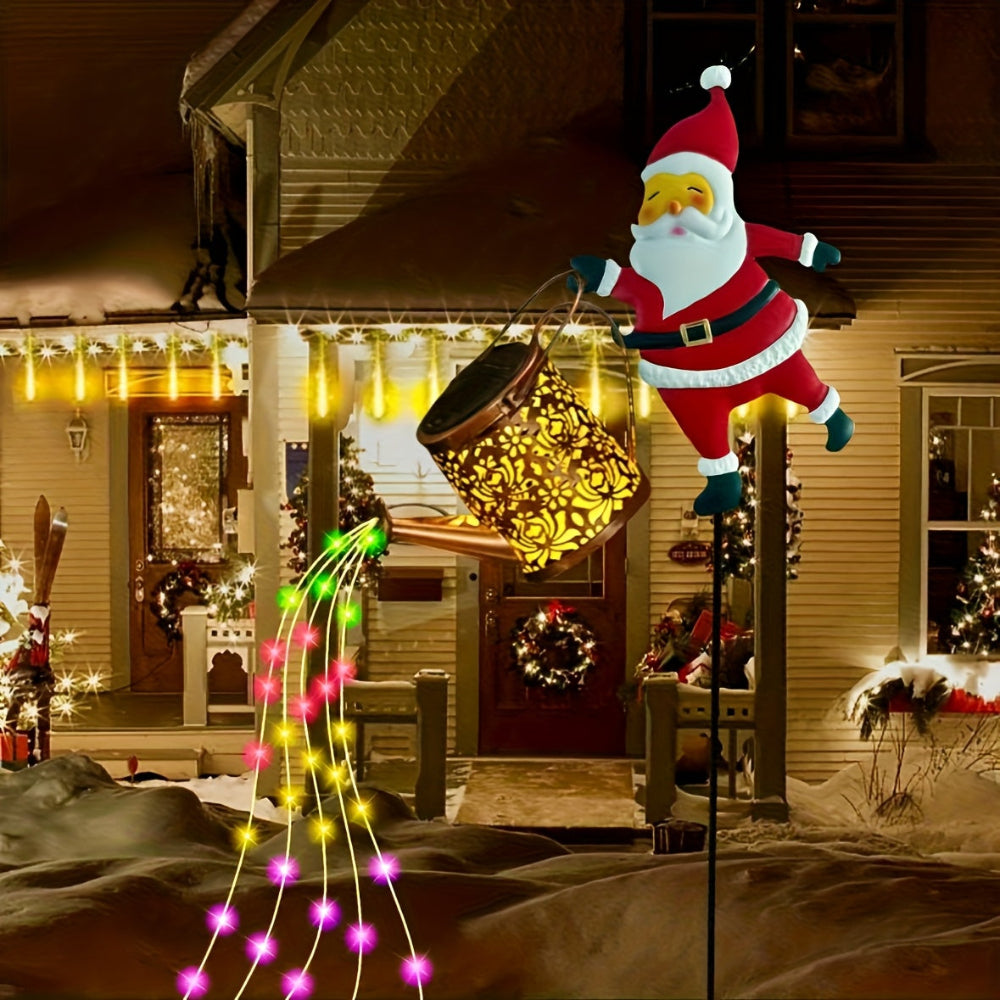 Vánoční světla solární Santa venkovní konev zahradní dekorace