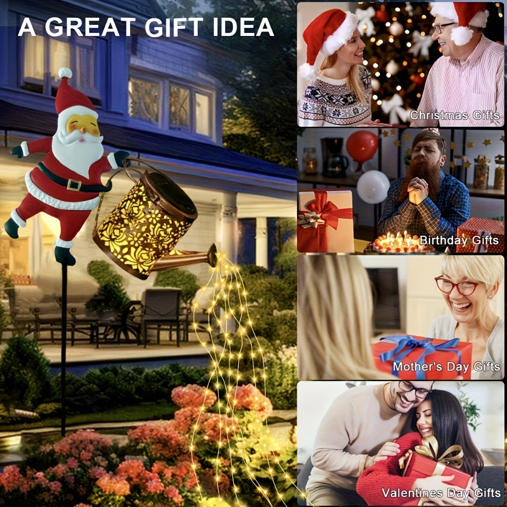 Vánoční světla solární Santa venkovní konev zahradní dekorace