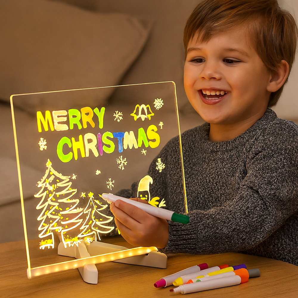 Adorno de Navidad Pizarra de Dibujo LED para Niños Juguete Creativo de Arte