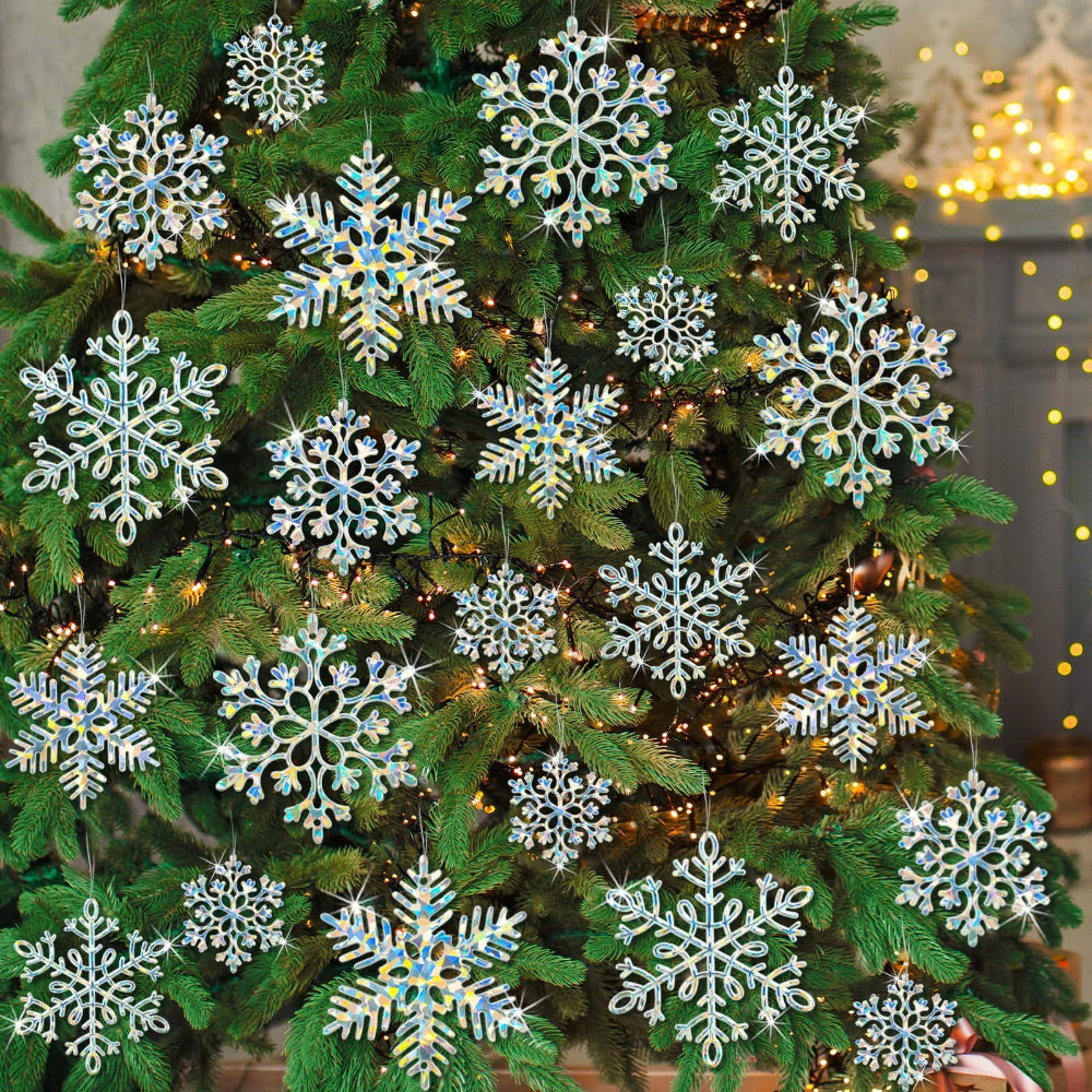 Christmas Ornaments Christmas Tree Snowflake Set Winter Decor