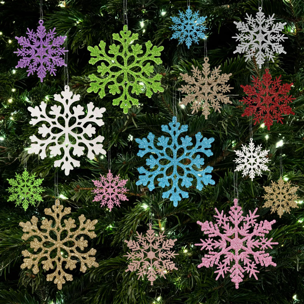 Christmas Ornaments Christmas Tree Snowflake Set Winter Decor
