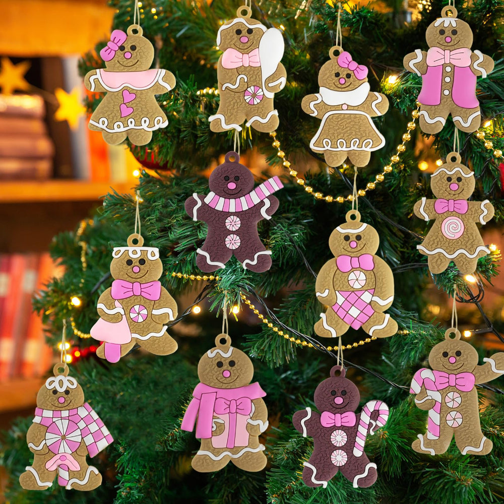Adornos de Navidad Personajes de Pan de Jengibre Decoración para Árbol Festivo