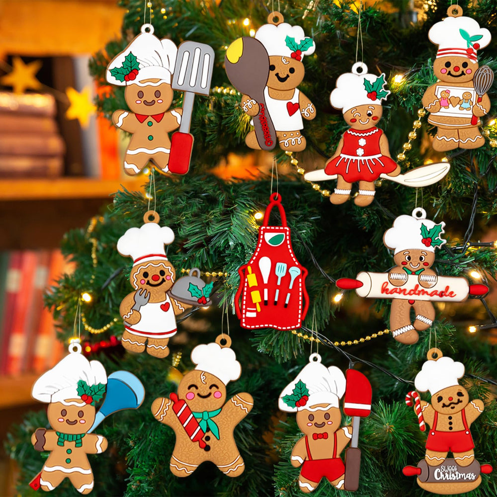 Adornos de Navidad Personajes de Pan de Jengibre Decoración para Árbol Festivo
