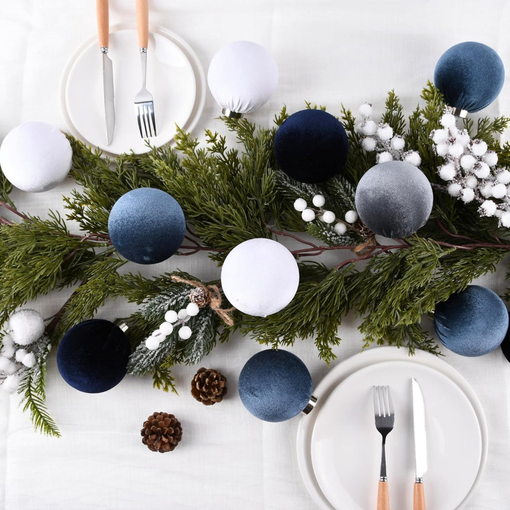 Christmas Ornaments Holiday Decorations Textured Ball Set