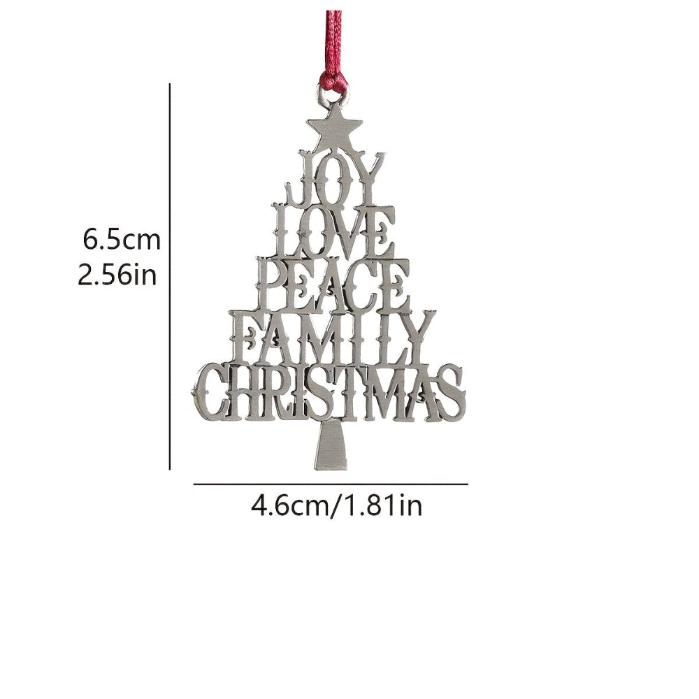 Vánoční ozdoby kovové strom zavěšená sváteční dekorace