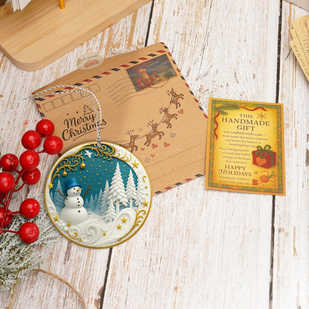 Adornos de Navidad Muñeco de Nieve Arte Acrílico Colgante Decoración de Árbol Festiva