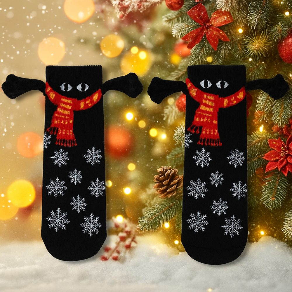Christmas Stockings Funny Socks Couple Hand-Holding Cozy Gift