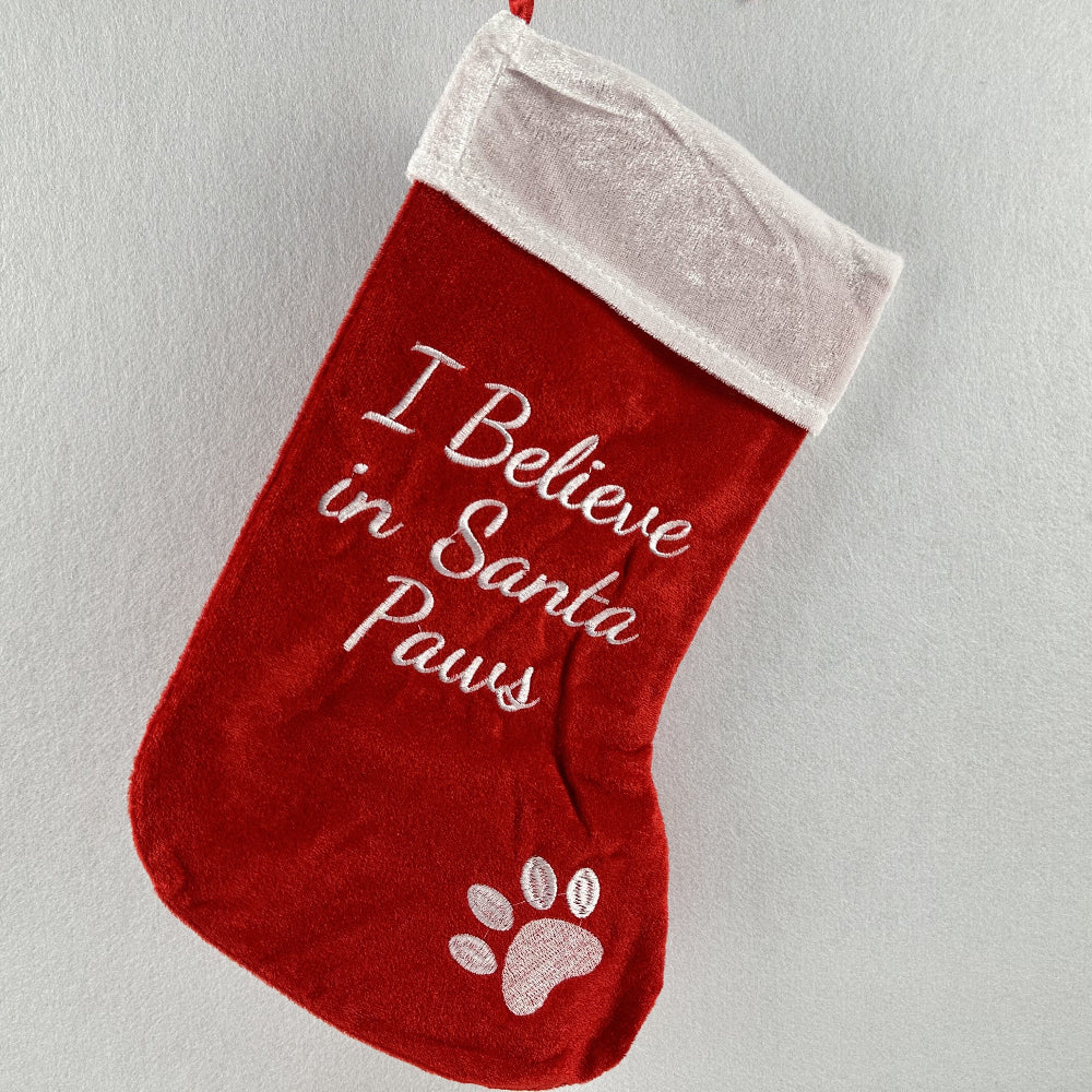 Christmas Stockings Pets Funny Santa Paw Print Holiday Decoration