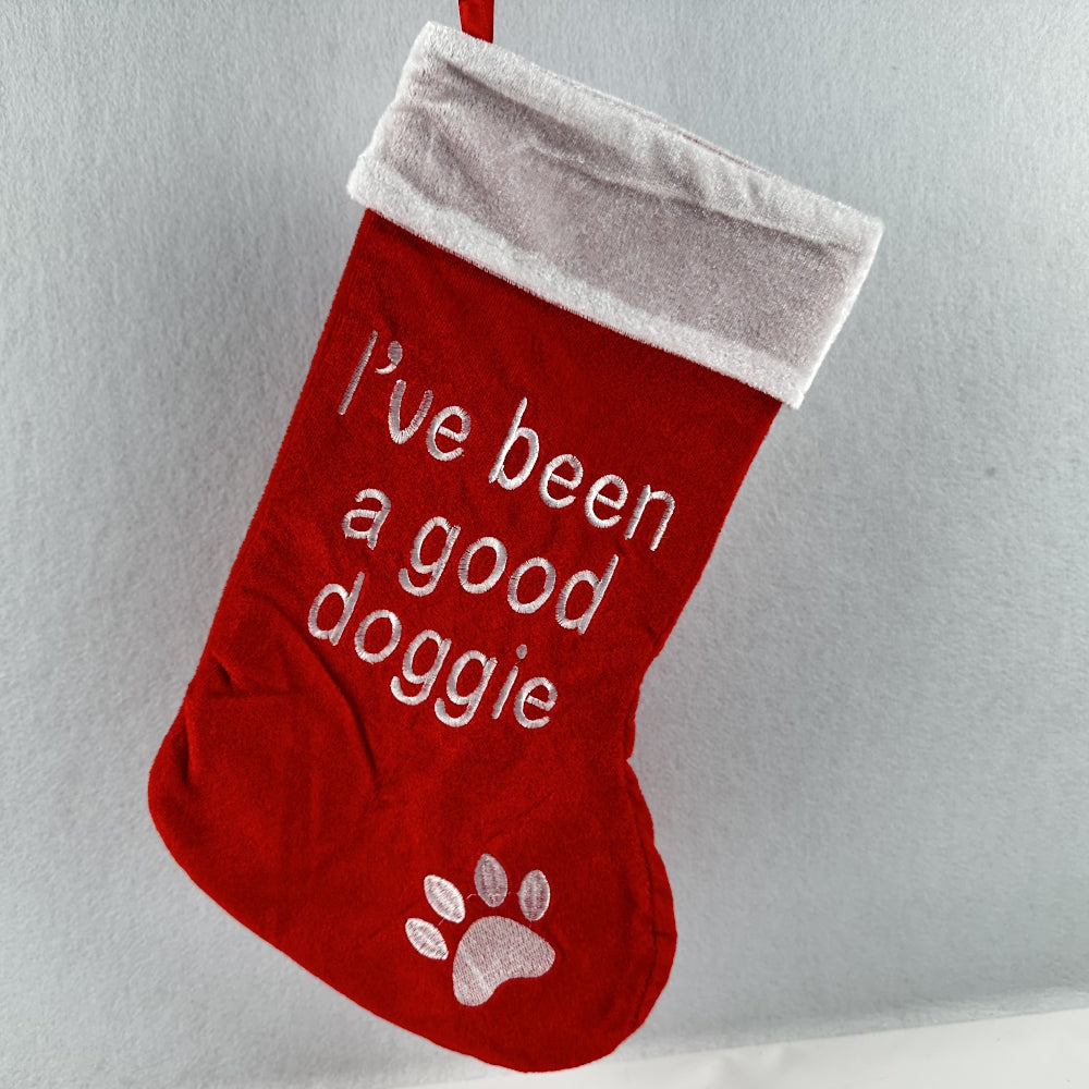 Christmas Stockings Pets Funny Santa Paw Print Holiday Decoration