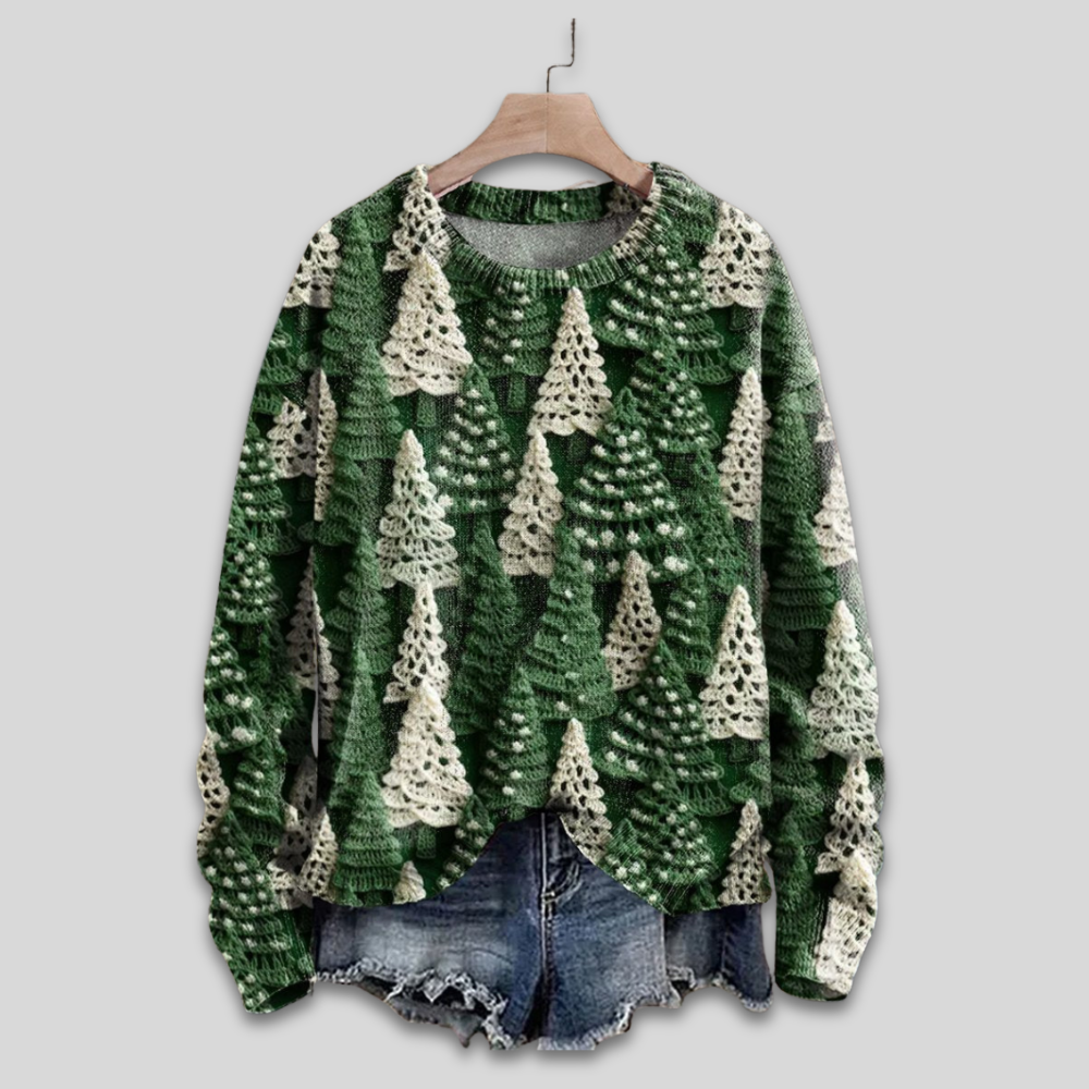 Christmas Sweater Women Knit Pullover Holiday Long Sleeve