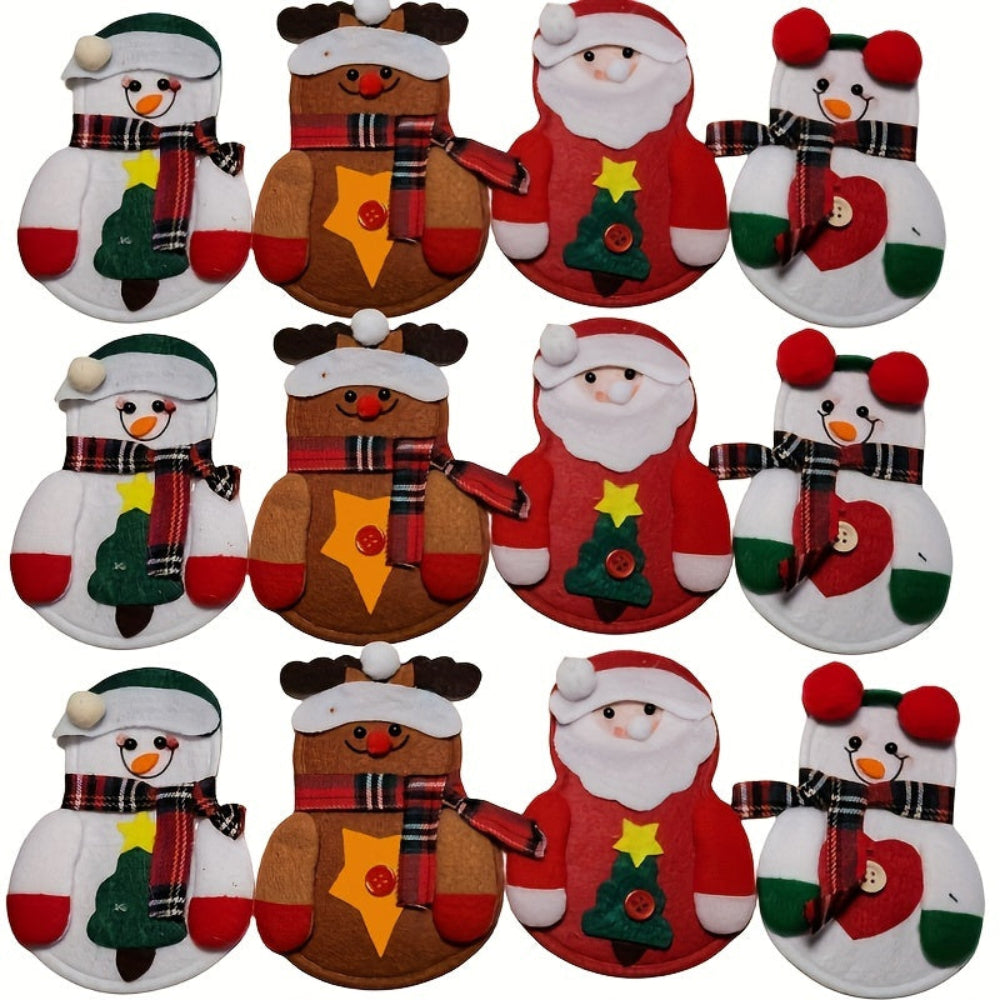 Christmas Table Decorations Festive Cutlery Holders Set