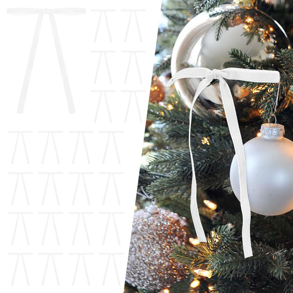 Vánoční girlandy na stromek sametové stuhy mašle vintage sváteční dekorace sada