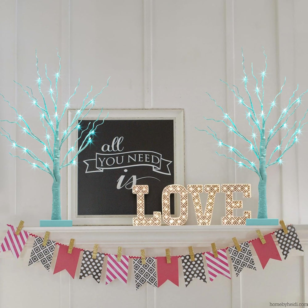 Christmas Tree LED Birch Table Lights Home Accent Decor