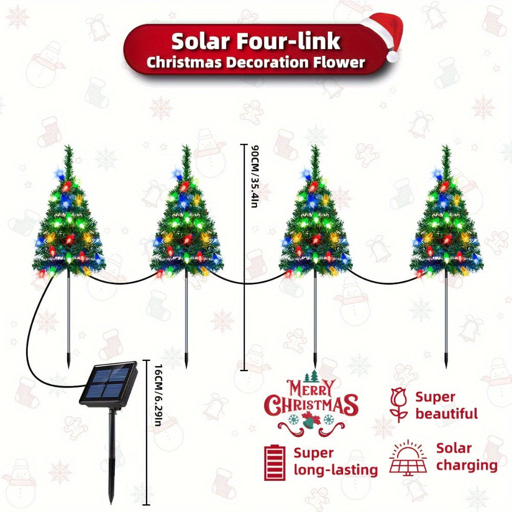 Christmas Tree Lights Solar Outdoor Garden Pathway Set