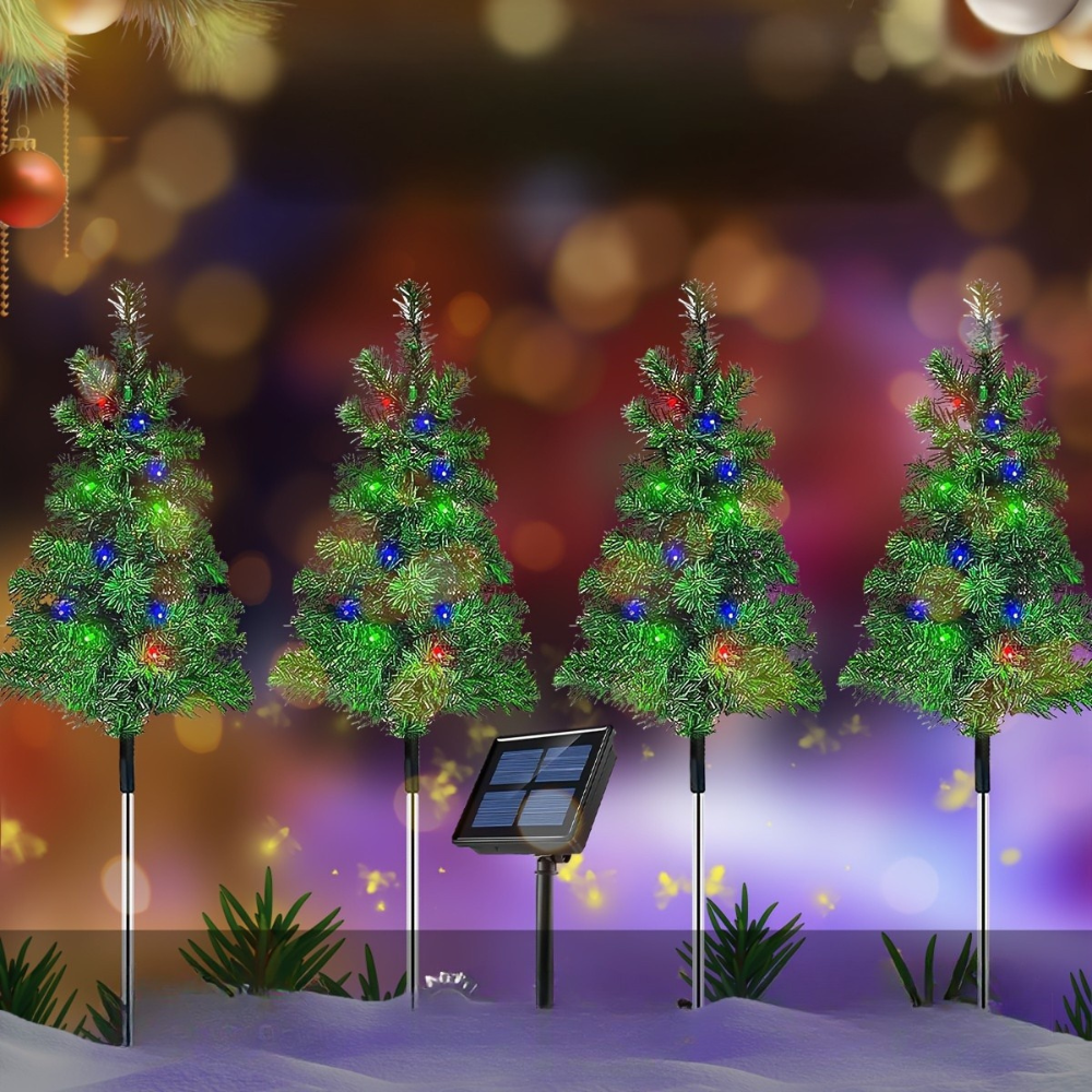Christmas Tree Lights Solar Outdoor Garden Pathway Set
