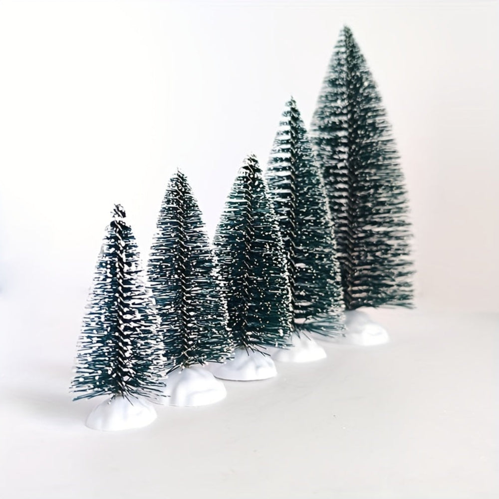 Christmas Tree Set Mini Pine Snow Tabletop Display