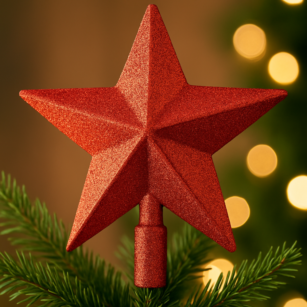 Christmas Tree Topper Star Glitter Holiday Decor