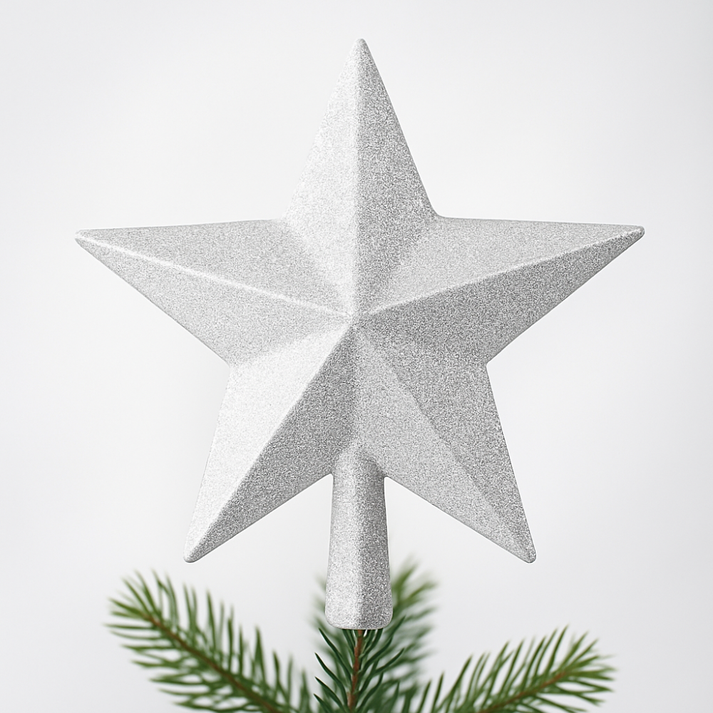 Christmas Tree Topper Star Glitter Holiday Decor
