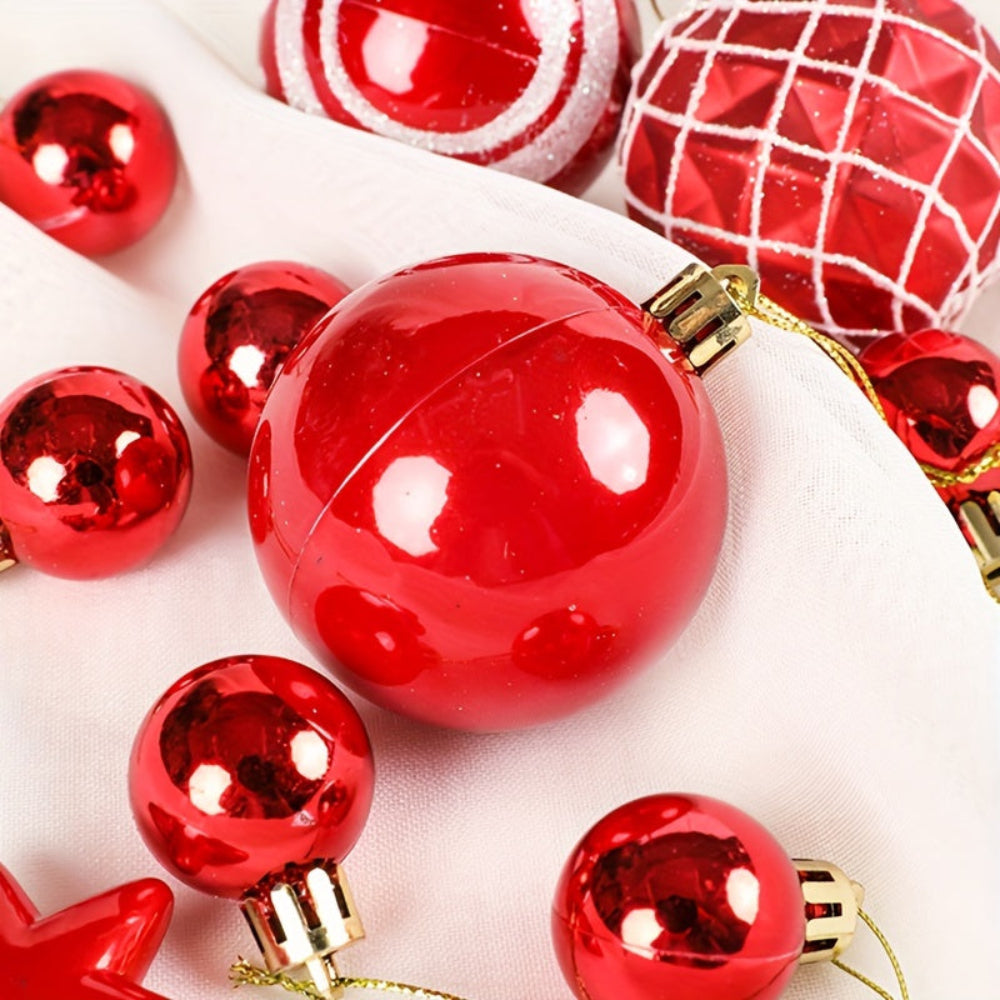 Juego de adornos navideños clásico para colgar en árbol, bolas decorativas