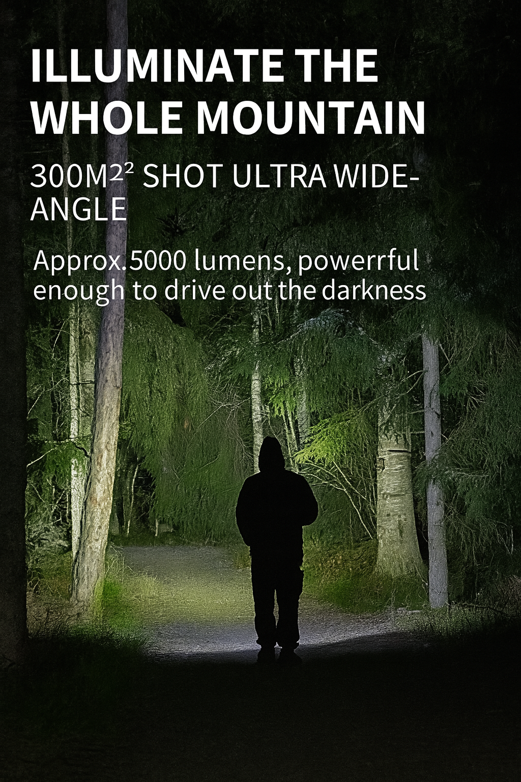 LED-Taschenlampe mit zoomfähigem Strahl und Powerbank