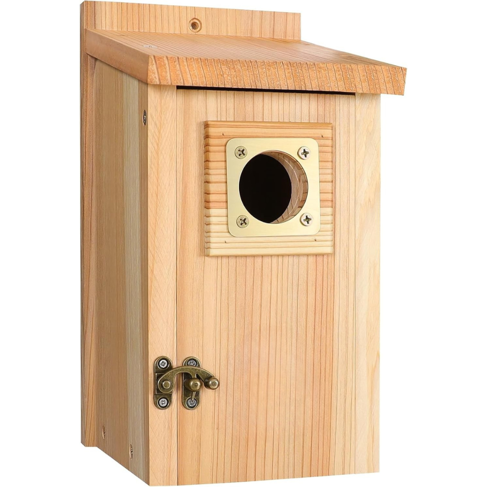 Bird House Wooden Cedar Copper Guard