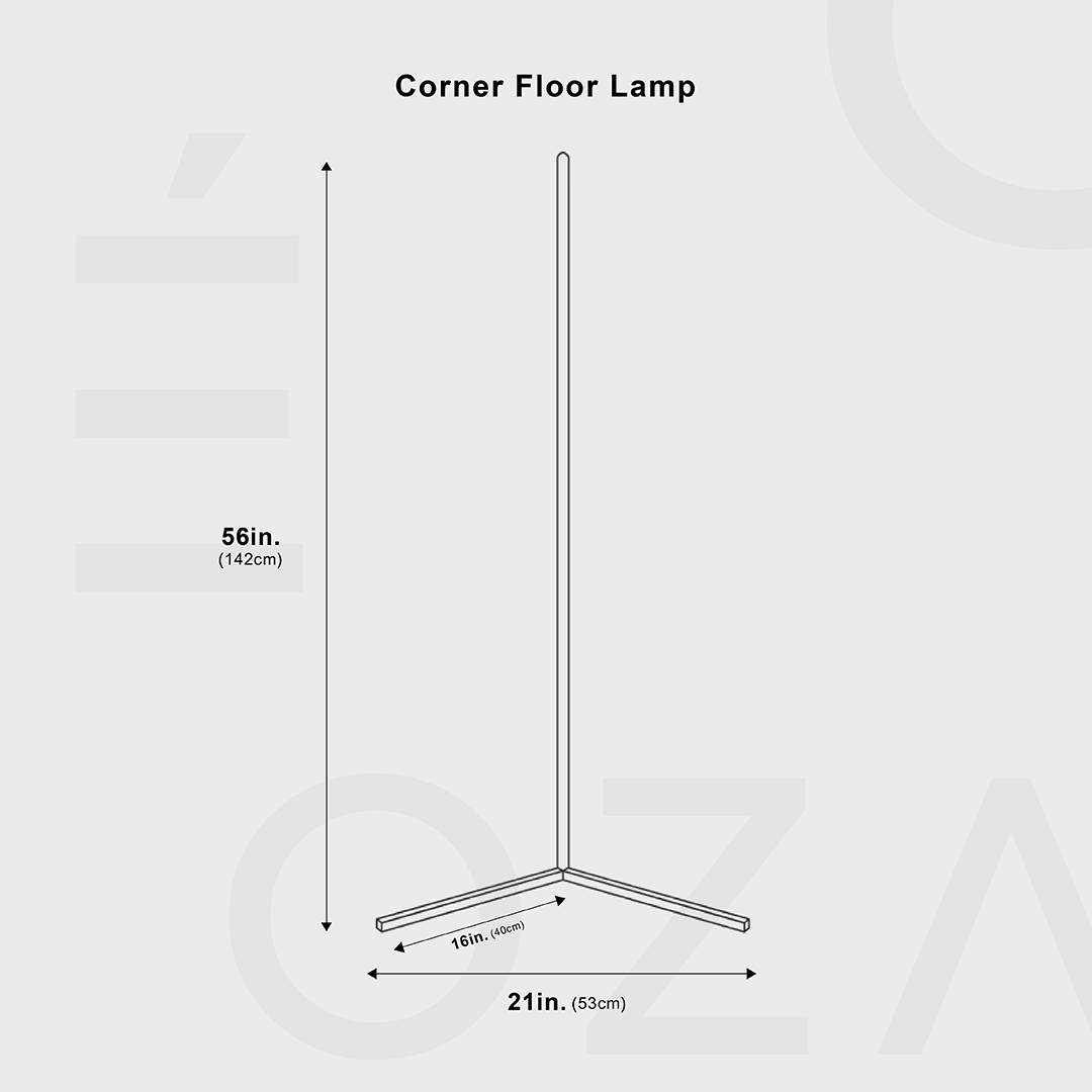 Slim LED Corner Lamp | Adjustable Brightness for Living Room or Bedroom