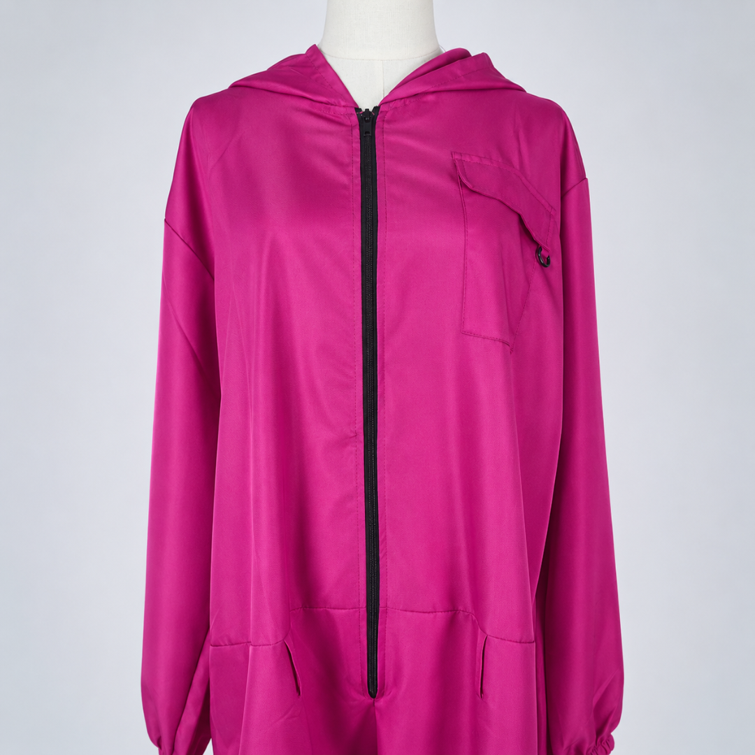 Costume Jumpsuit Hooded Zip Up Long Sleeve Wear