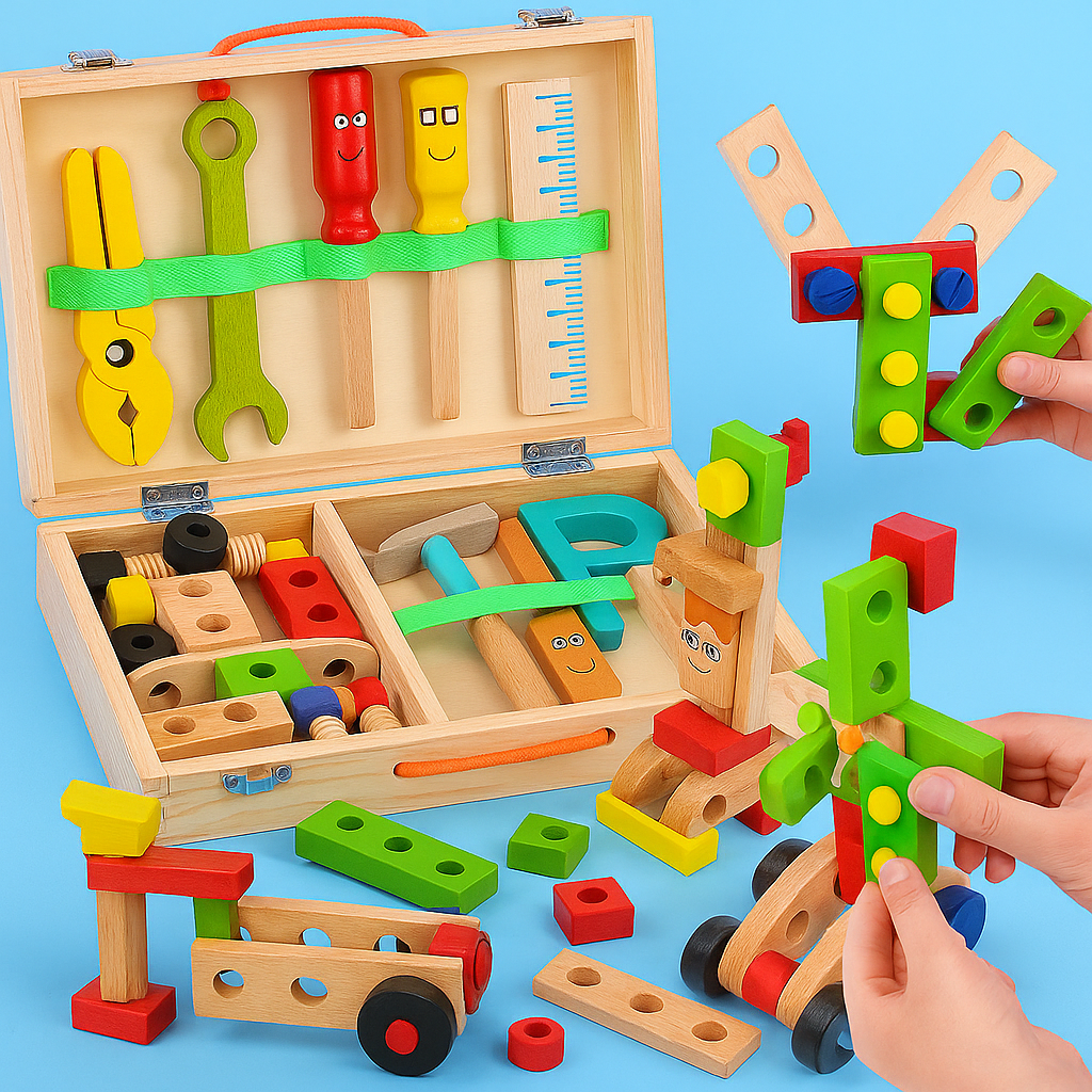 Wooden Tool Set Montessori Construction Toy