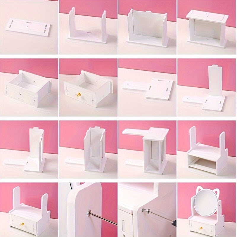 Makeup Mirror With Storage Cute Tabletop Design