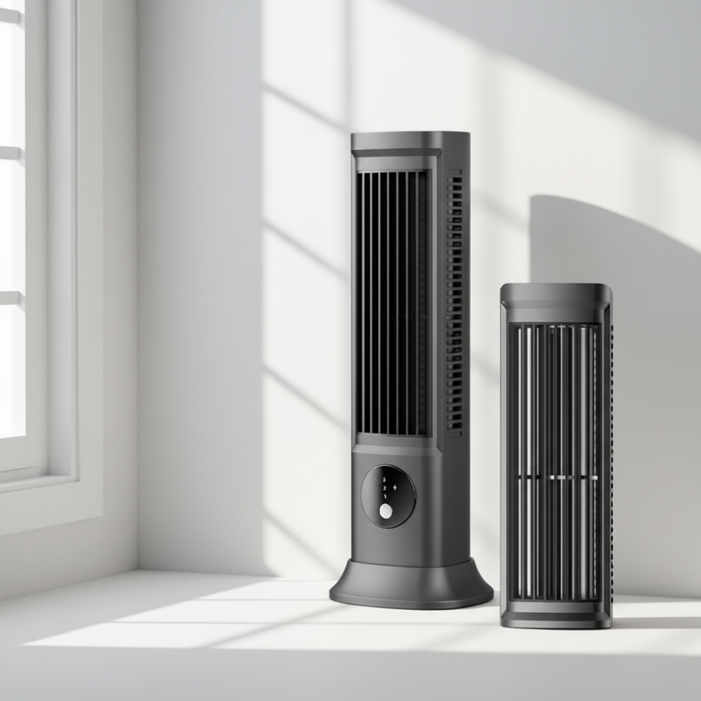 Desk Fan Bladeless Quiet Rechargeable Tower Fan