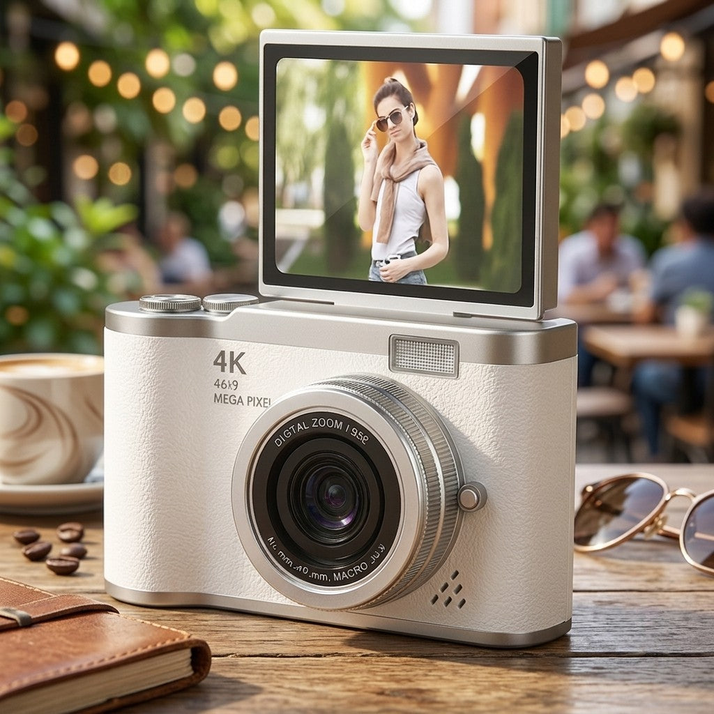 Digital Camera 4K Flip Screen Compact 48MP Digital Camera Device
