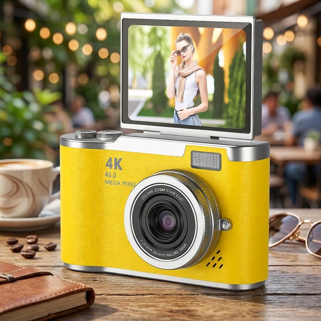 Digital Camera 4K Flip Screen Compact 48MP Digital Camera Device